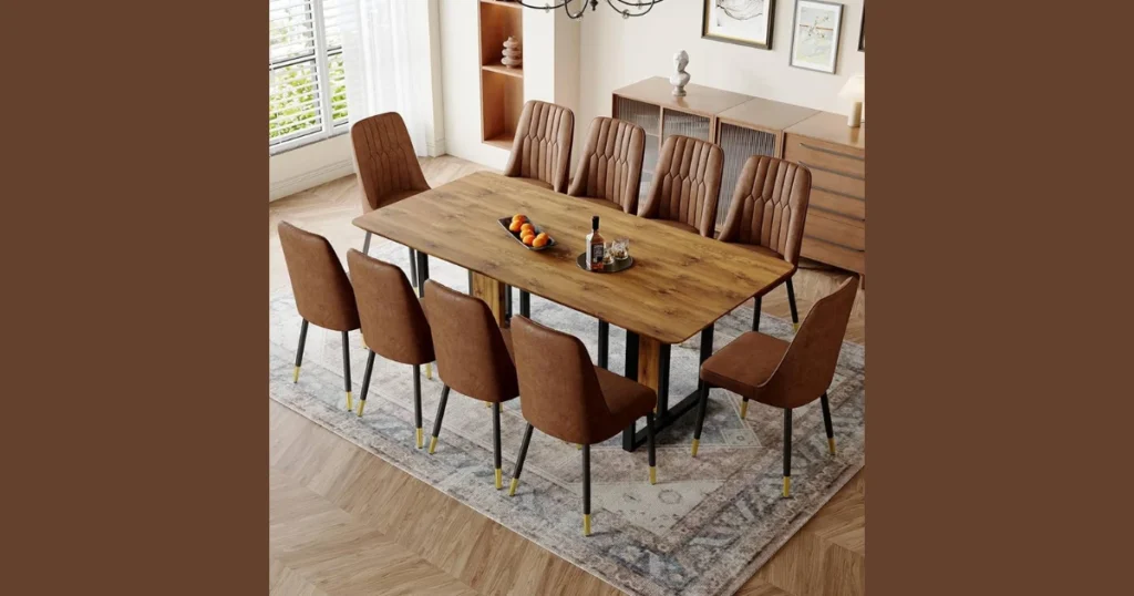 Large 8-Seater Farmhouse Dining Table for Big Families