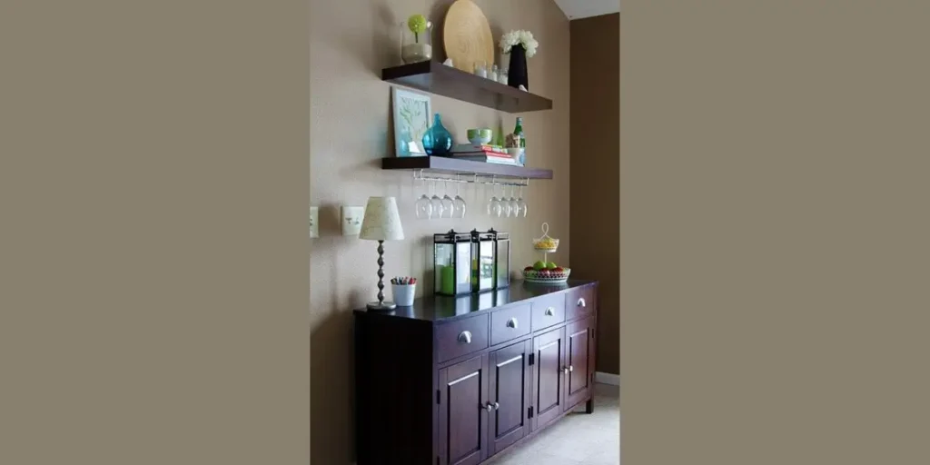 Open Shelving Above a Buffet