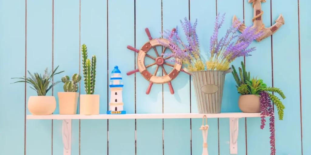 Open Shelving with Coastal Ceramics