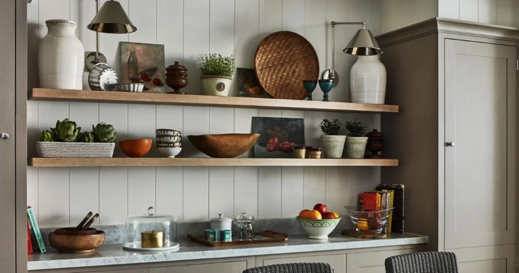 Open Shelving with Simple Tableware Display