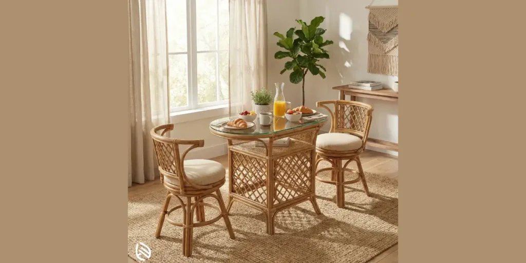 Rattan or Woven Dining Chairs