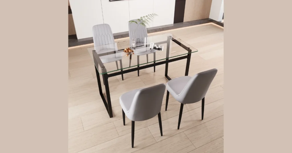 Glass Top Dining Table for 4 for a Spacious Feel