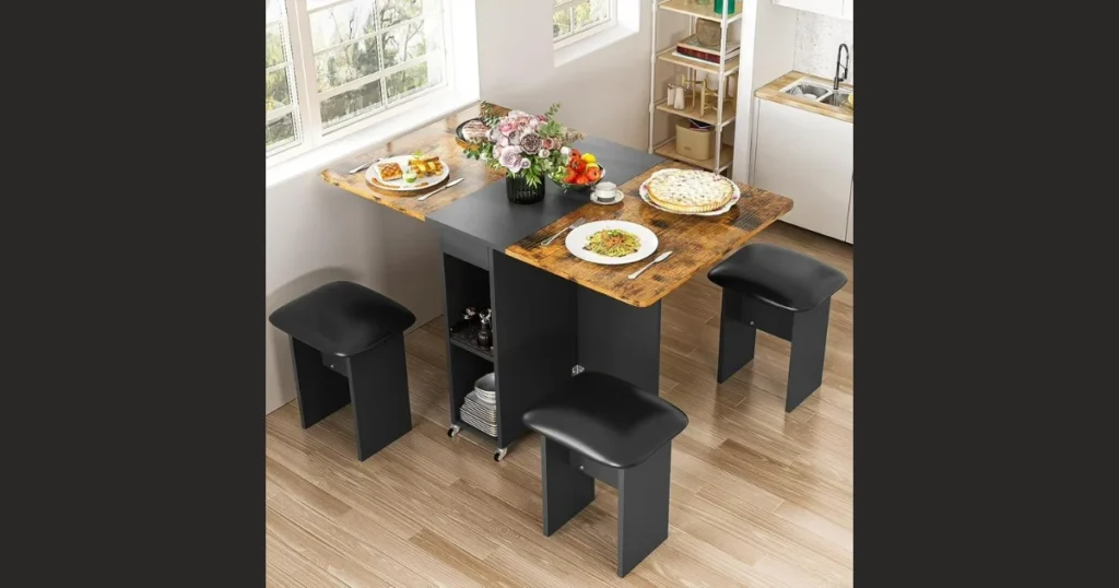 Drop-Leaf Dining Table for 4 for Small Apartments