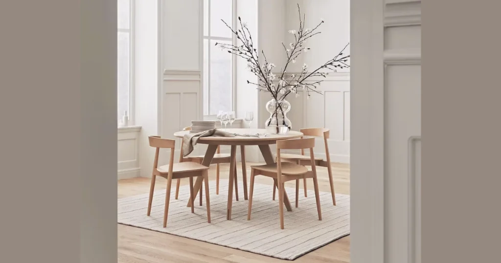 Scandinavian Style Dining Table for 4 for Minimal Interiors