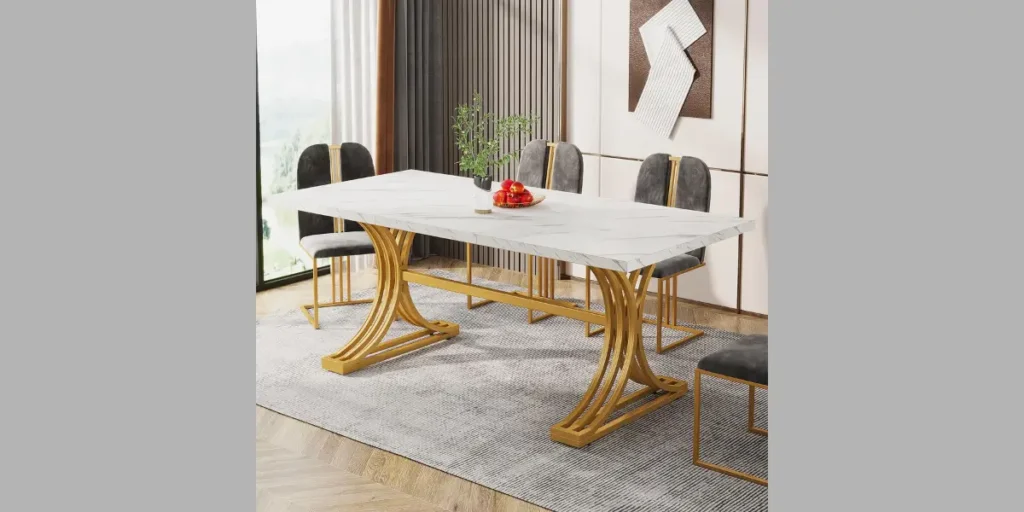Rectangular Table with Tapered Legs