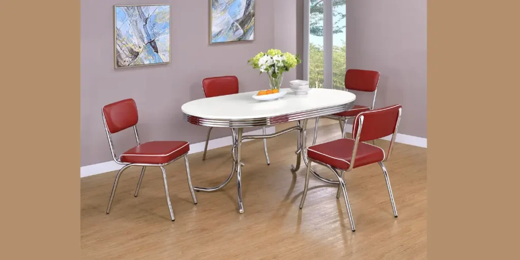 Retro 1950s Chrome and Wood Table