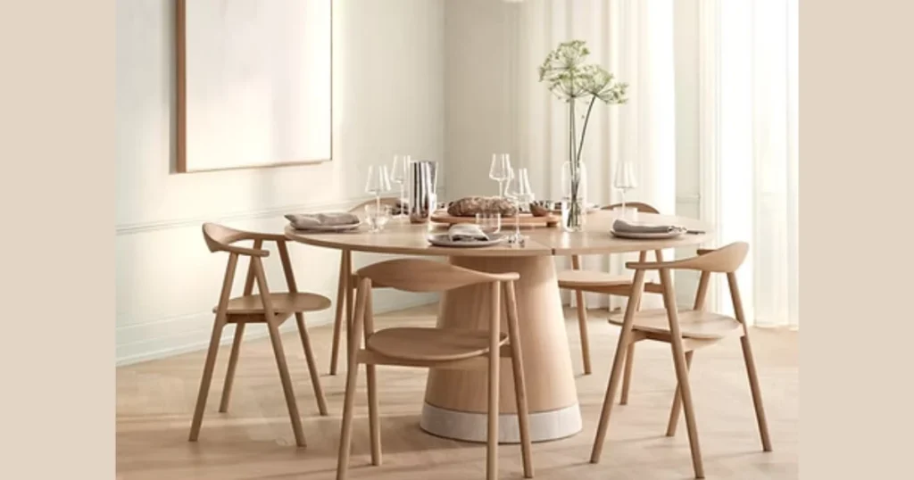 Minimalist Oak Dining Table for Modern Homes