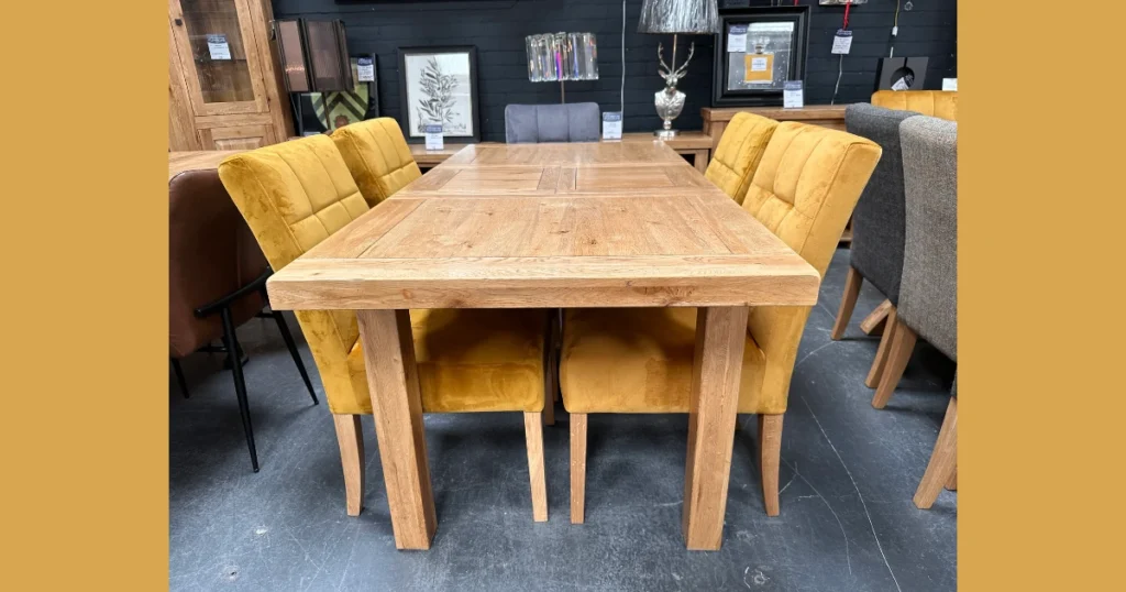 Solid Oak Rectangular Dining Table for Large Families