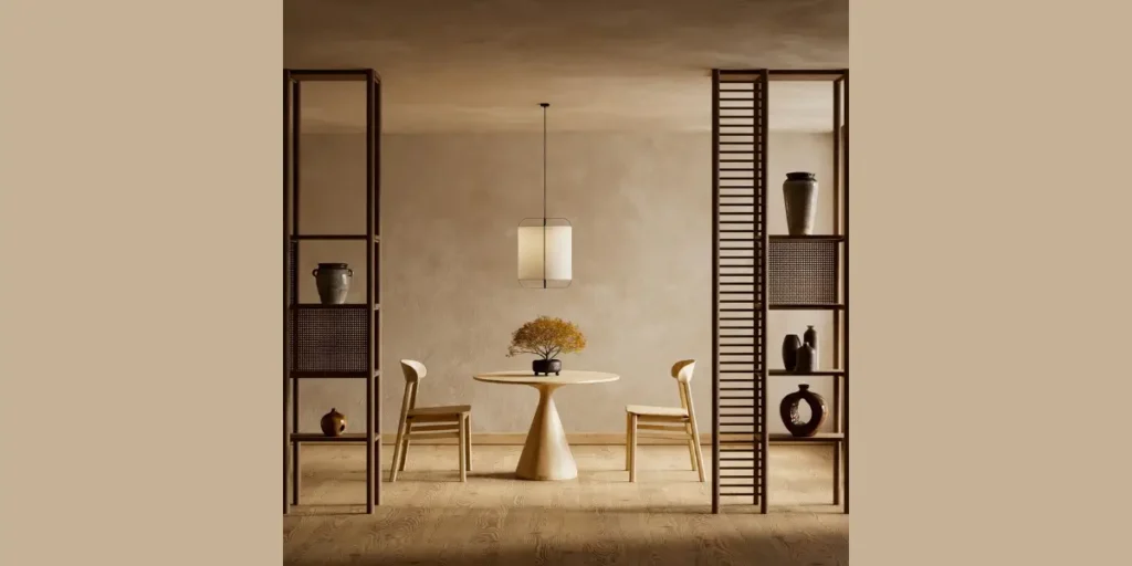 Round Solid Wood Japandi Table