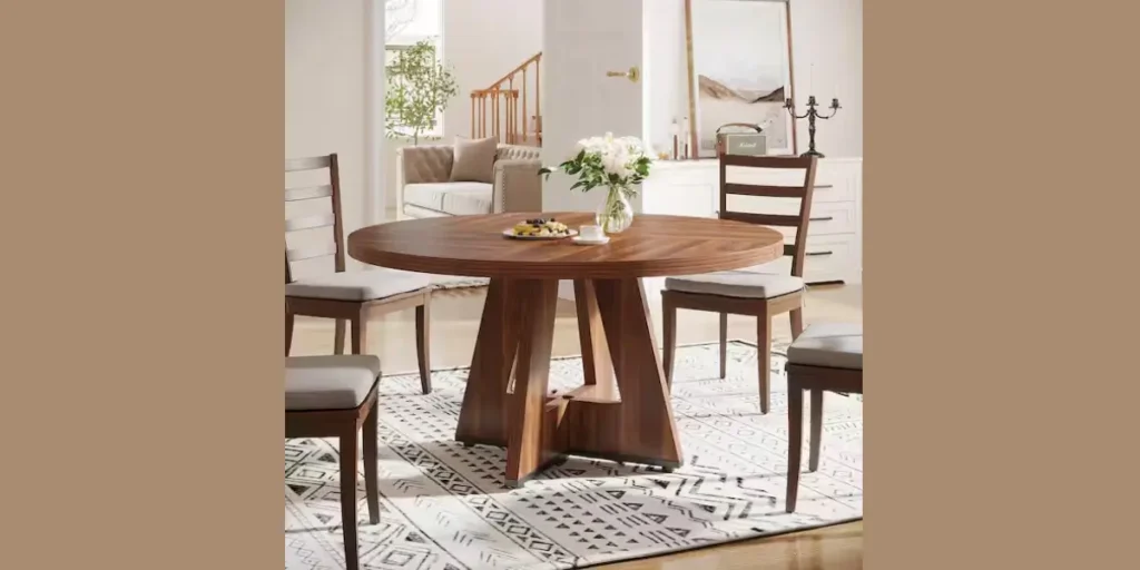 Rustic Round Pedestal Table