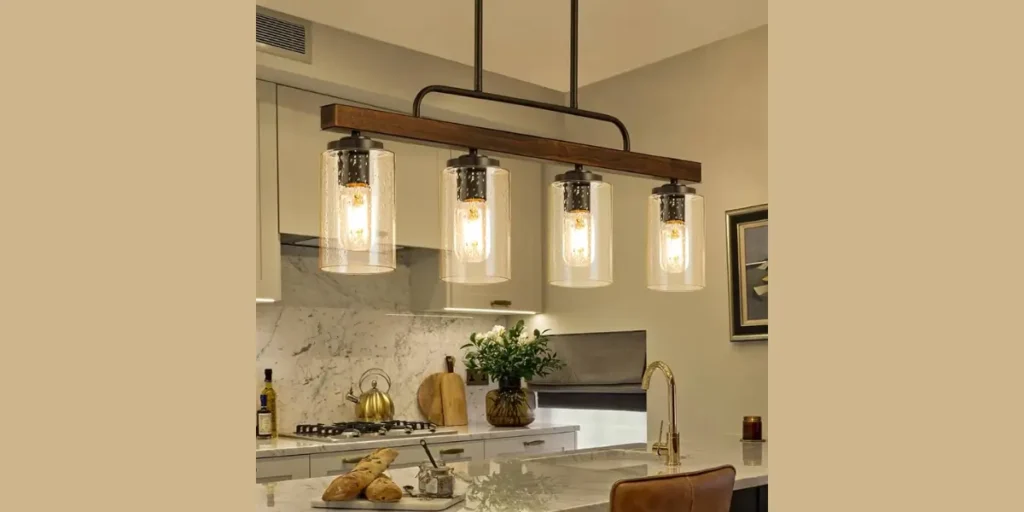 Rustic Wood Beam Chandelier