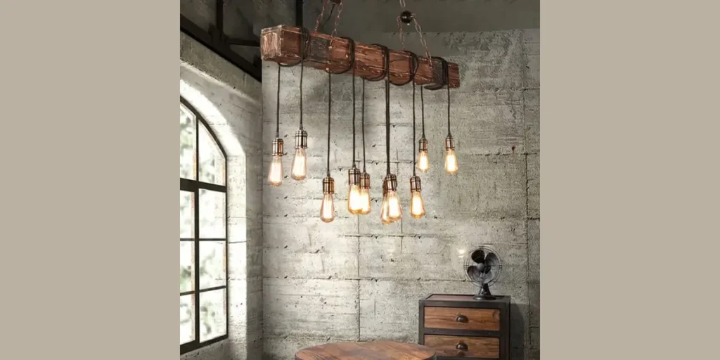 Rustic Wood Beam Fixture