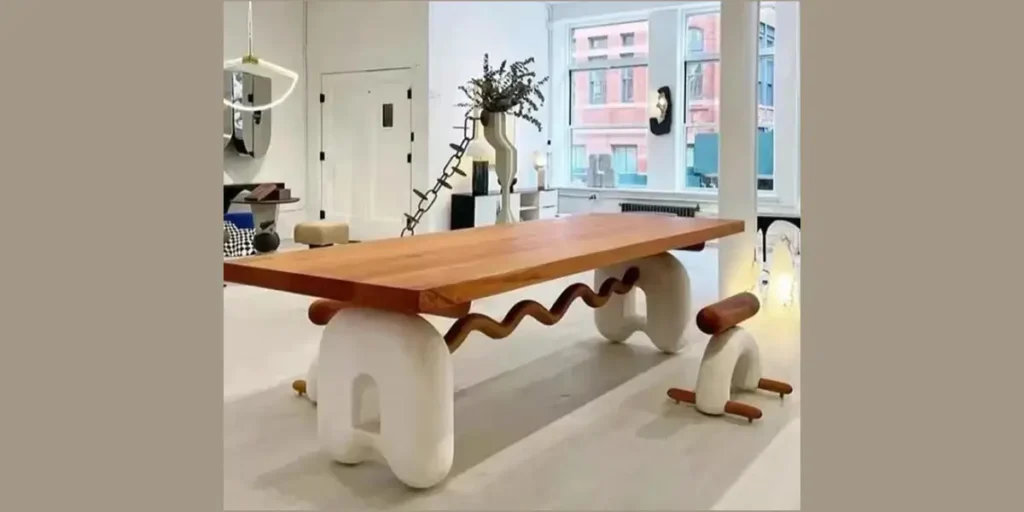 Sculptural Base Dining Table