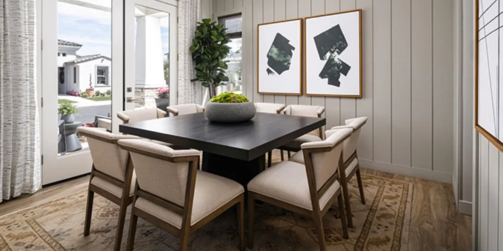 Shiplap Paneled Walls for a Relaxed Dining Space