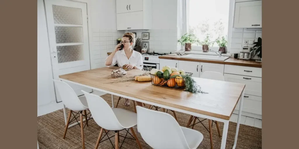 Slim Rectangular Japandi Dining Table