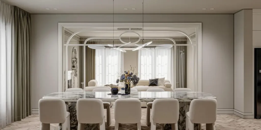 Soft Neutral Minimalist Dining Space