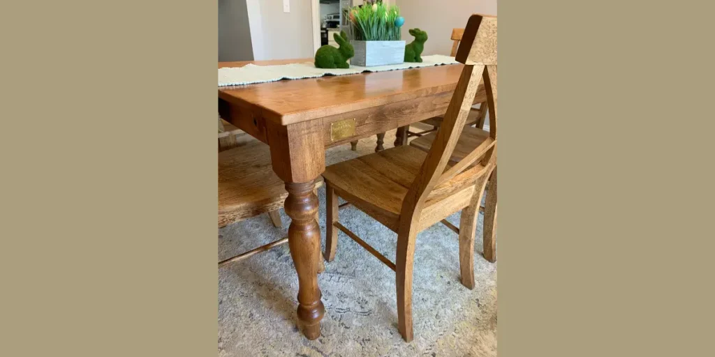 Solid Oak Rustic Dining Table