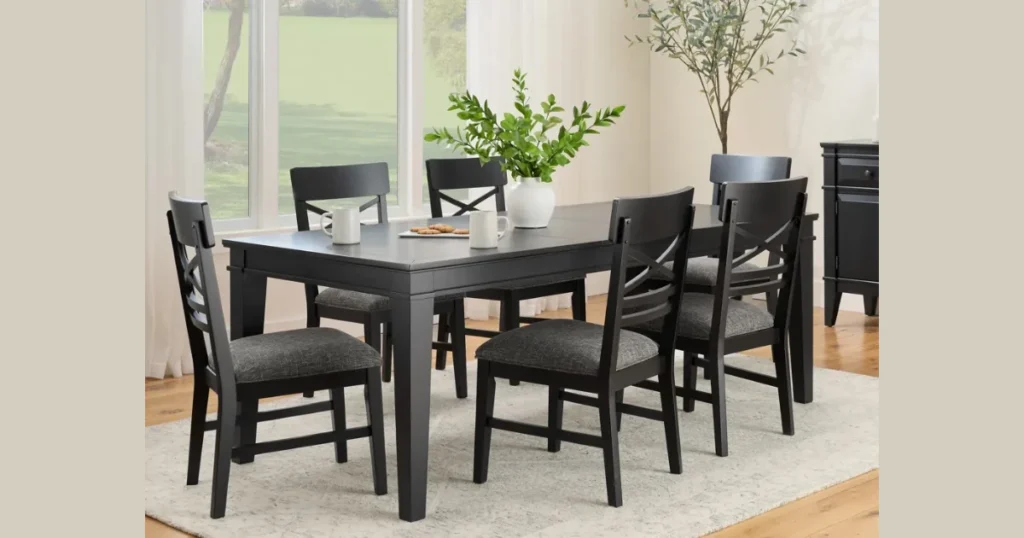 Dark Finish Rectangular Dining Table for Bold Interiors
