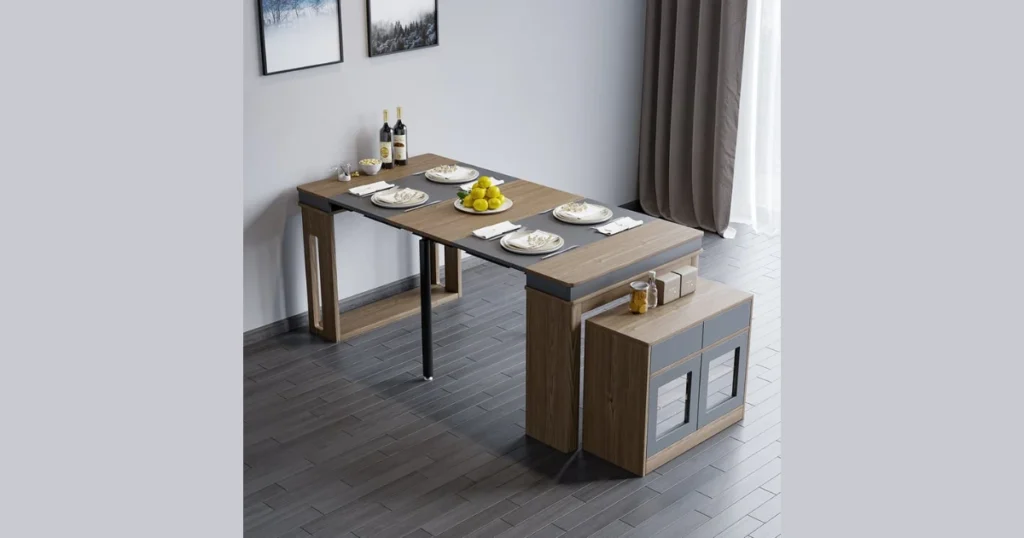 Rectangular Dining Table with Storage Drawers
