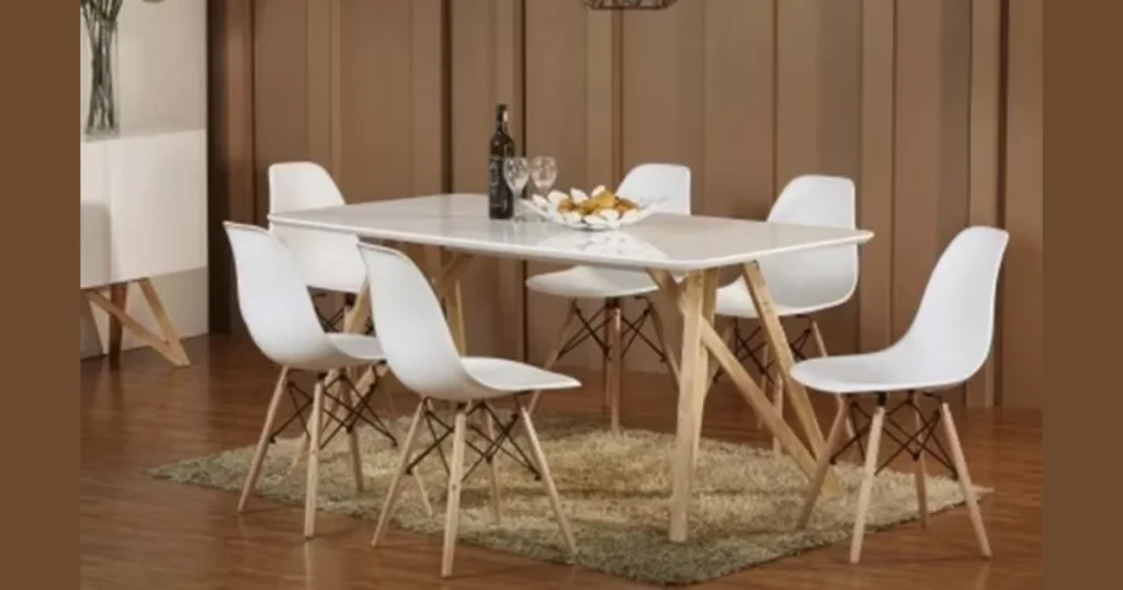 High Gloss Rectangular Dining Table for Modern Apartments