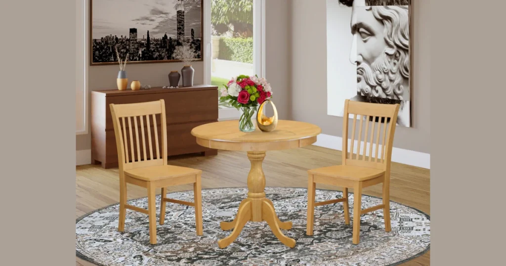 Round Pedestal Dining Table for Tight Corners