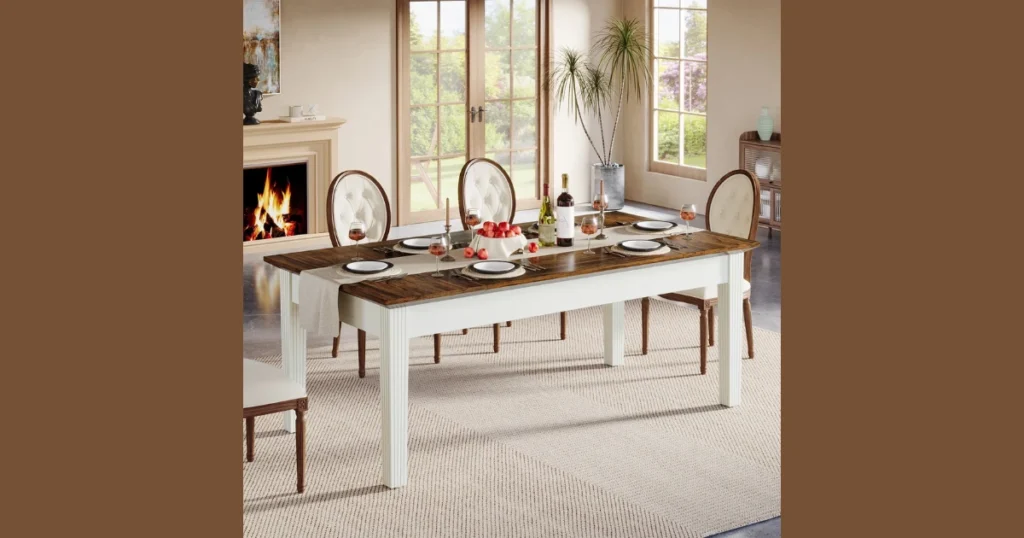 Farmhouse Style Rectangular Dining Table for Cozy Homes