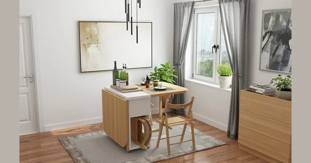 Drop-Leaf Dining Table for Compact Living