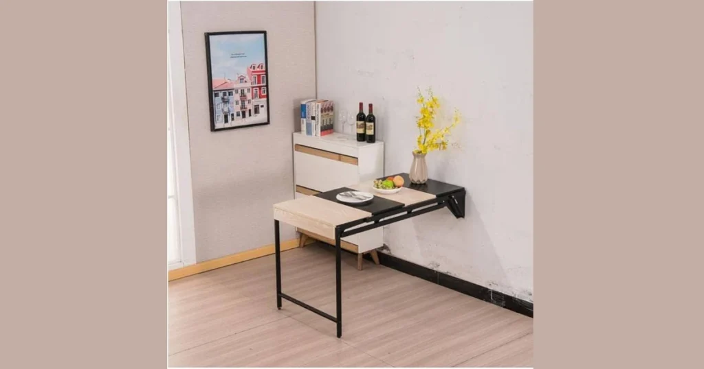 Wall-Mounted Floating Dining Table with Storage