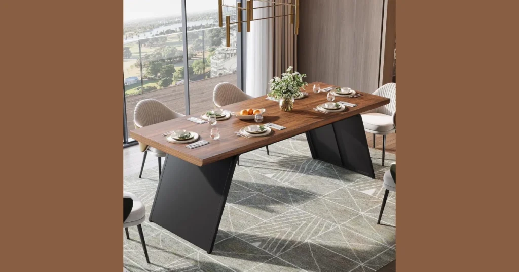 Slim Rectangular Table for Narrow Kitchens