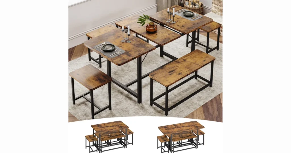 Extendable Dining Table for Small Kitchens with Guests