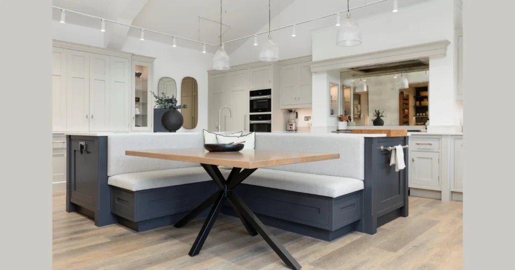 Built-In Bench Dining Table for Maximum Seating