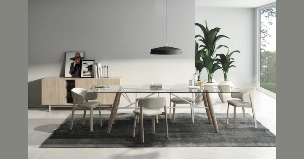 Glass Top Dining Table to Create Visual Space