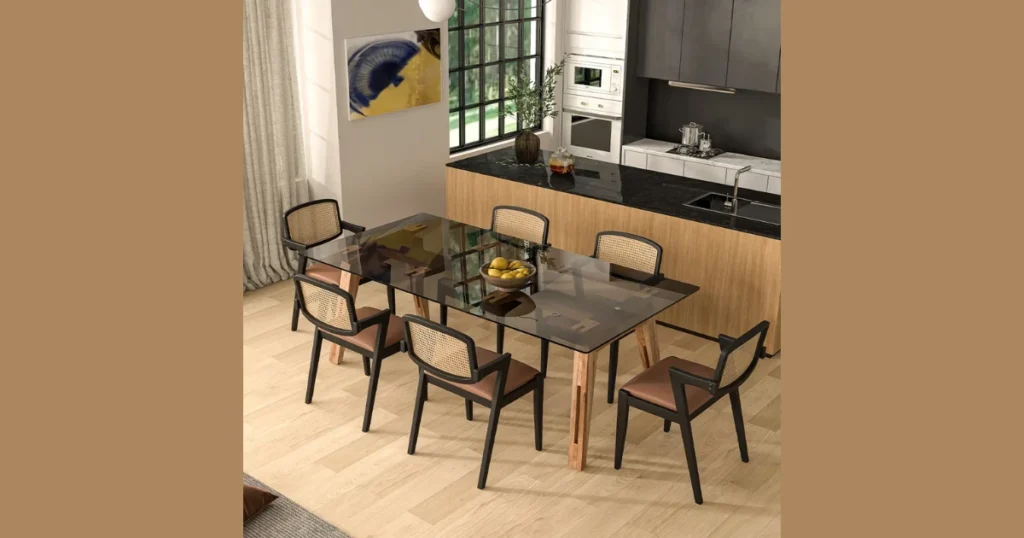 Glass Top Kitchen Dining Table for a Light Look