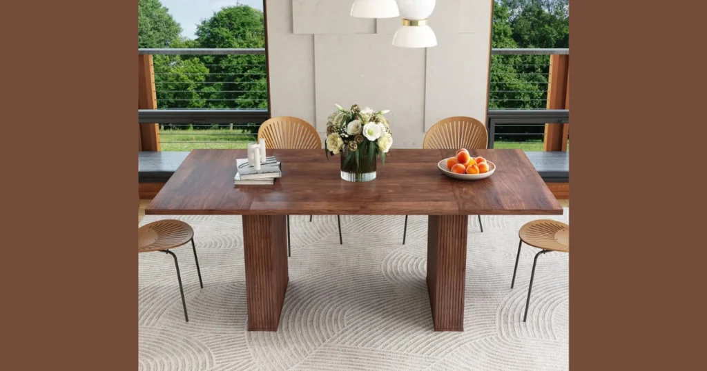 Modern Solid Wood 78 Inch Dining Table