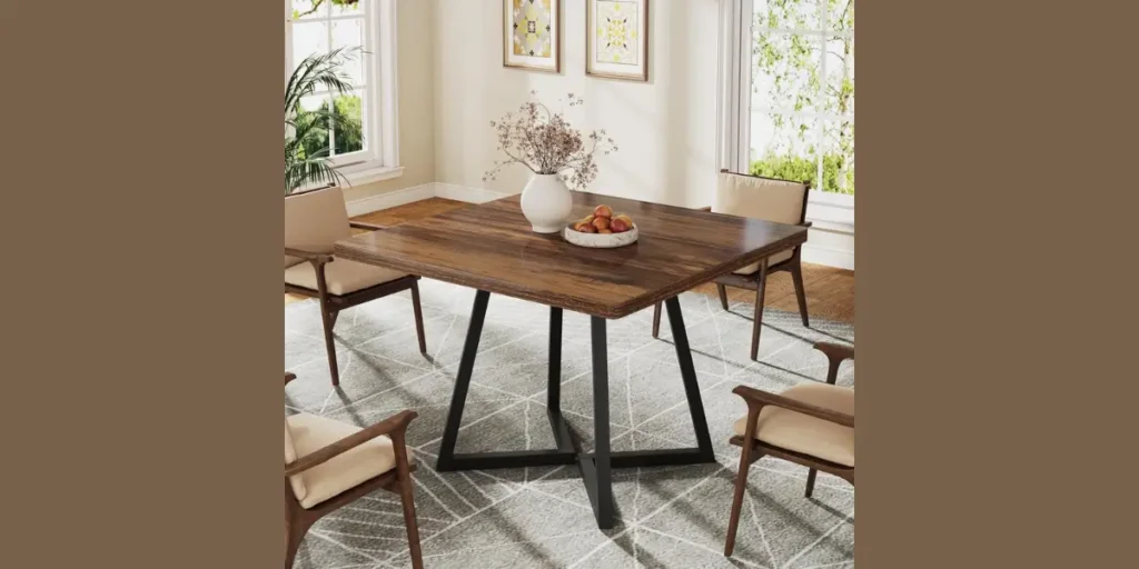 Square Industrial Dining Table