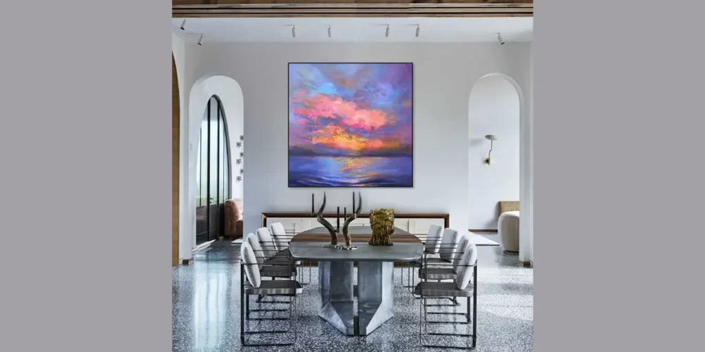 Statement Wall Art as a Dining Focal Point