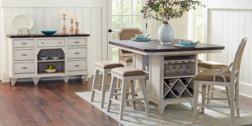 Storage Dining Table with Built-In Shelves or Drawers