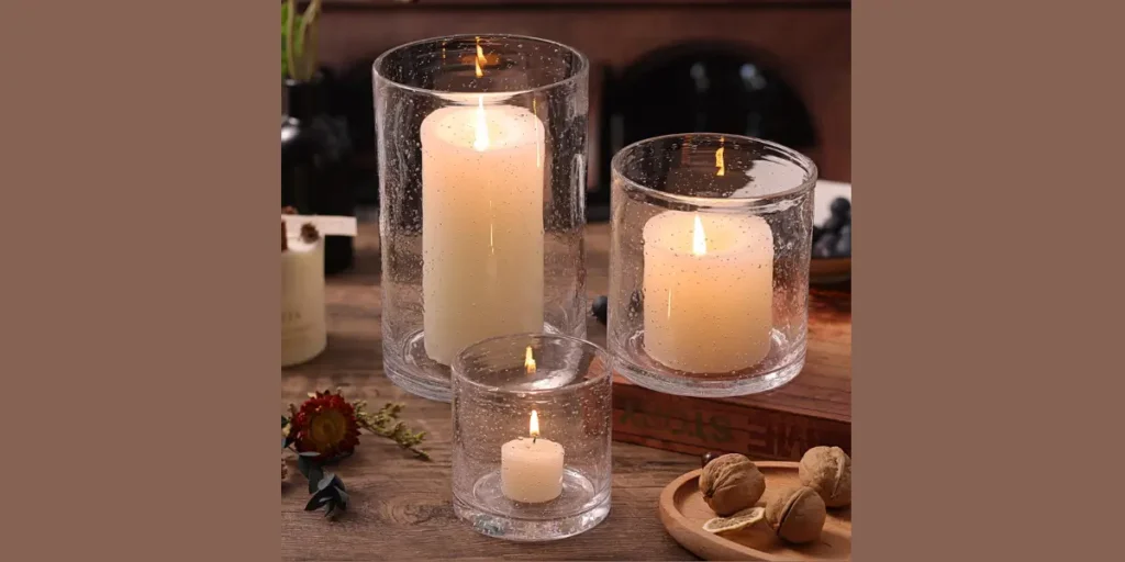 Tall Glass Hurricane Candles