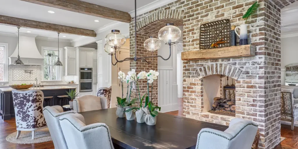 Traditional Brick Fireplace Charm