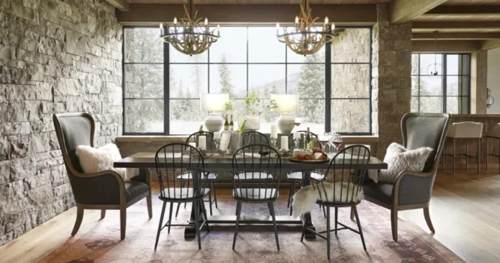 Rustic Dining Table Arrangement for Warm and Cozy Feel