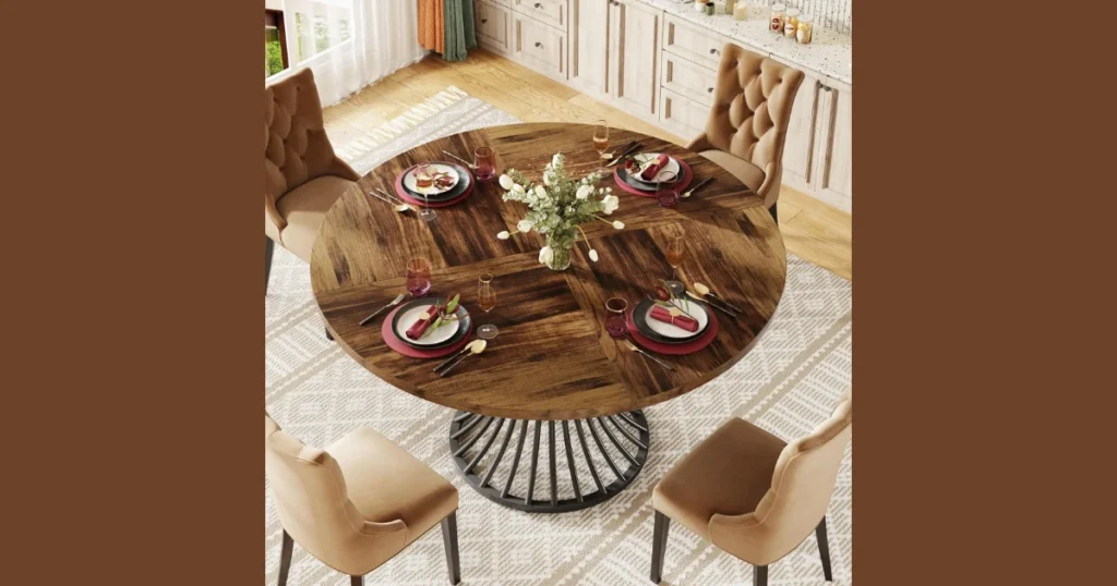 55 Inch Farmhouse Dining Table for Warm Interiors