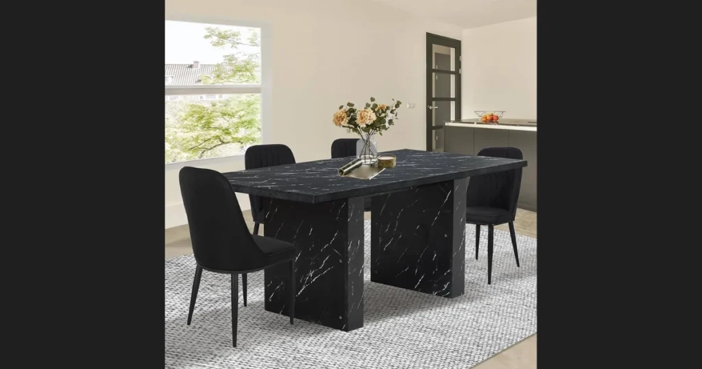 Black 70 Inch Dining Table for Bold Contrast
