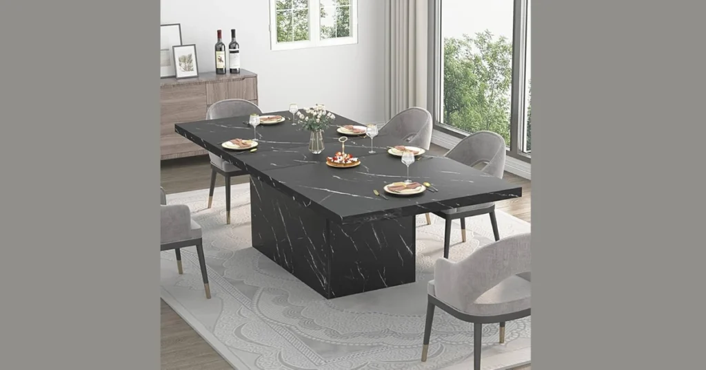 70 Inch Dining Table with Storage Base