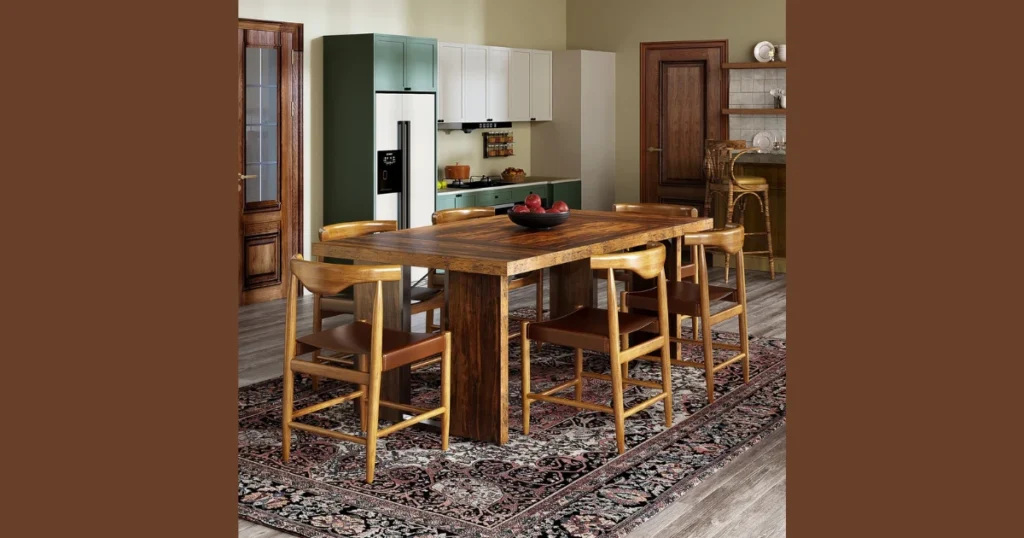 Solid Wood Farmhouse 72 Inch Dining Table