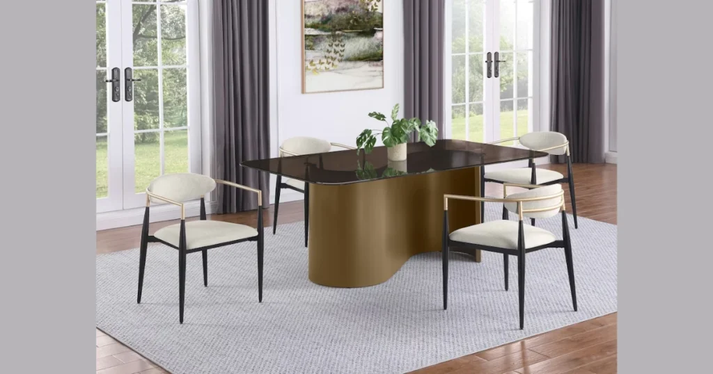 Glass Top 72 Inch Dining Table for Small Visual Spaces