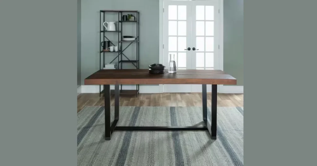 Rustic Industrial 72 Inch Dining Table with Metal Legs