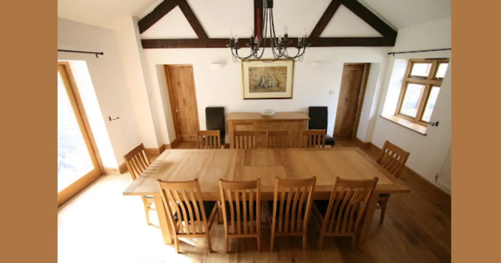 Rectangular Solid Wood Dining Table for 12