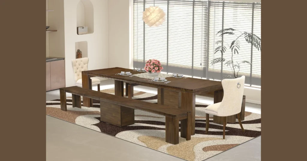 32 Inch Dining Table with Bench Seating