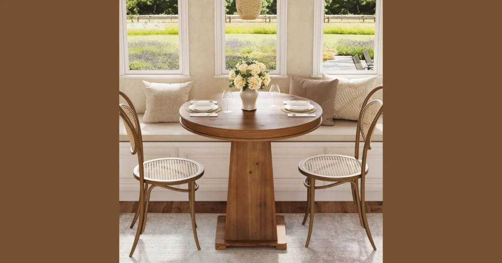 Pedestal Base 50 Inch Dining Table for Better Legroom