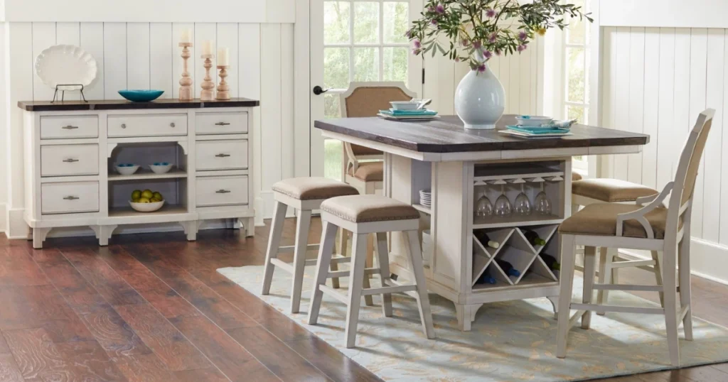 50 Inch Dining Table with Storage Base for Small Homes